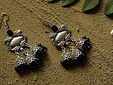 धरा ✽ Antique Finish White Metal ✽ Earring { 4 }